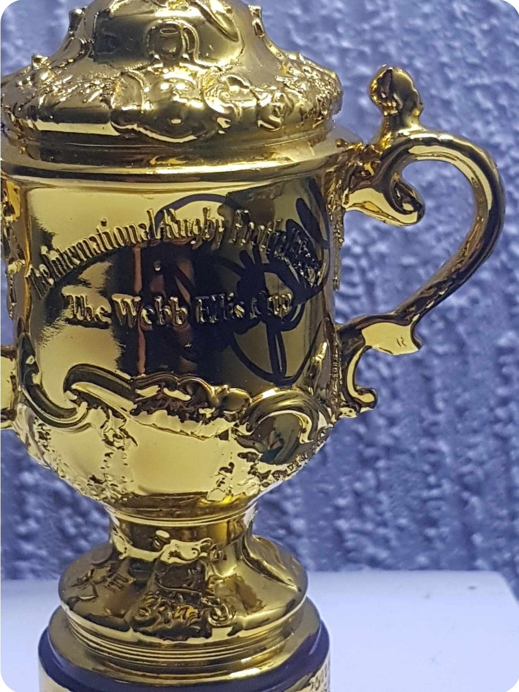 Mini Replica Rugby World Cup Trophy Signed By Mike Tindall & Phil Vickery #1