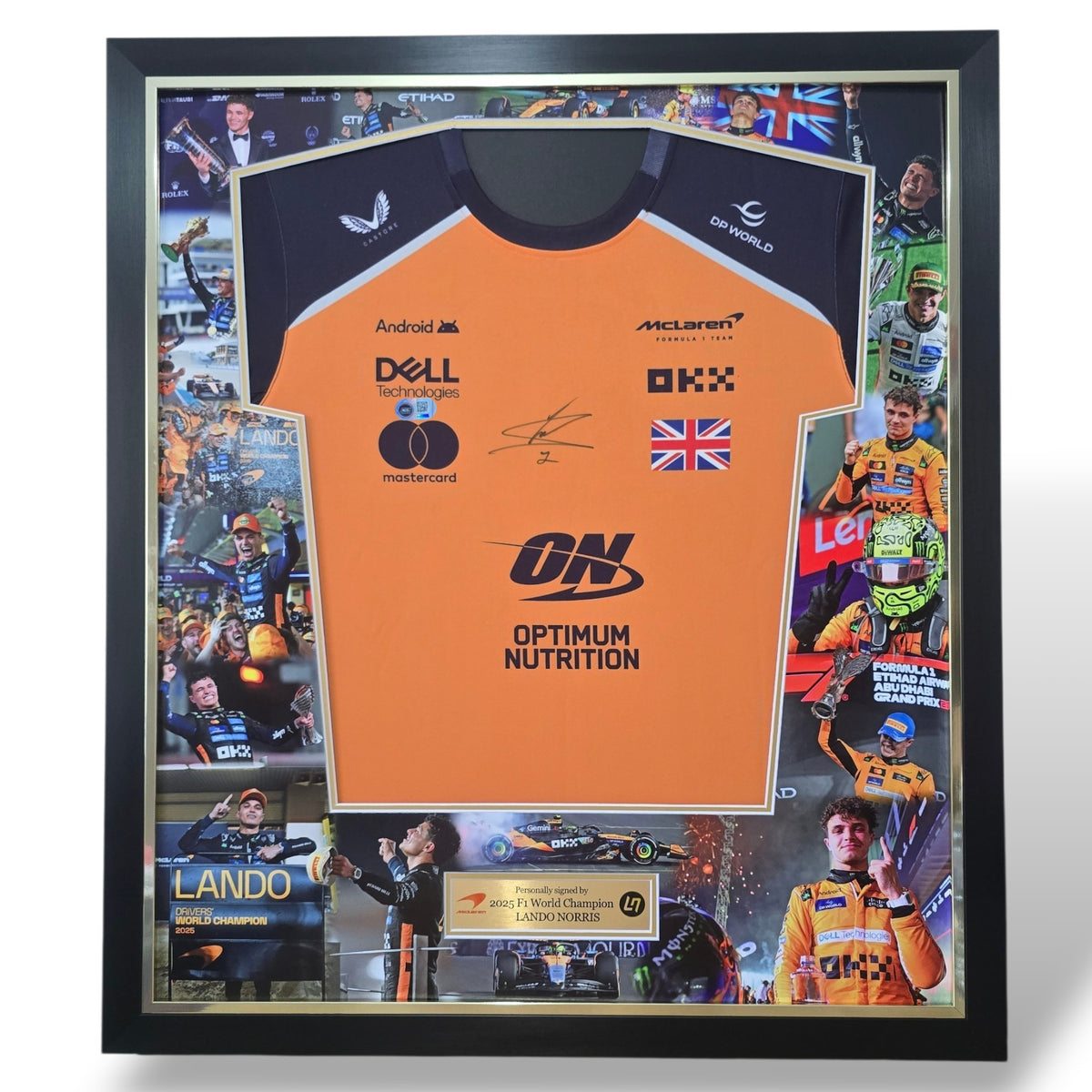 Lando Norris Signed F1 Mclaren Shirt-Deluxe Framed (ACG CERT AG131195)