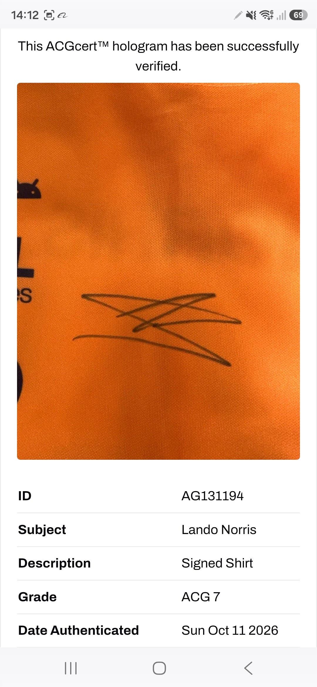 Lando Norris Signed F1 Mclaren Shirt-Deluxe Framed (ACG CERT AG131194)