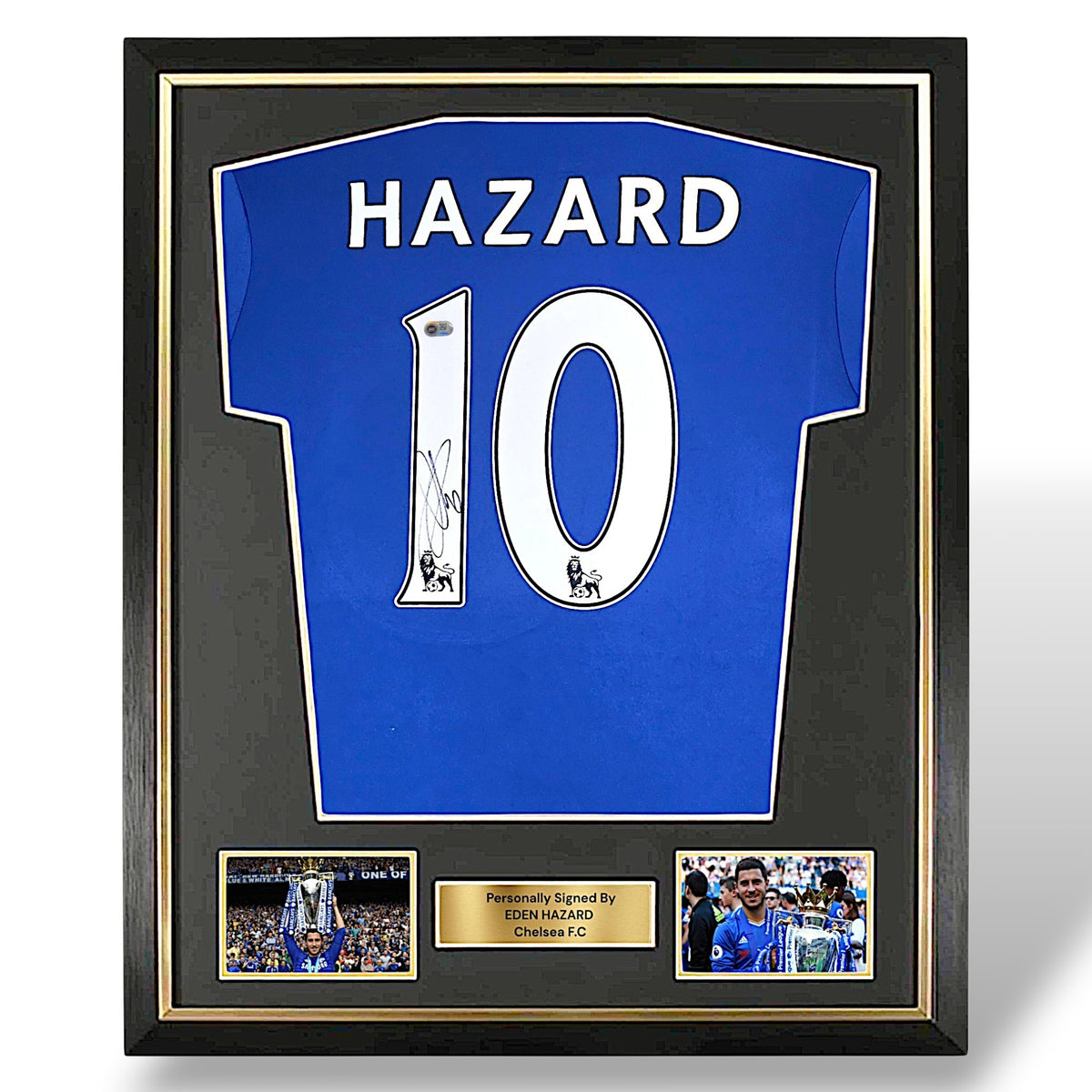 Eden Hazard Signed 2016-17 Chelsea Home Shirt-Deluxe Framed (ACG CERT AG131190)