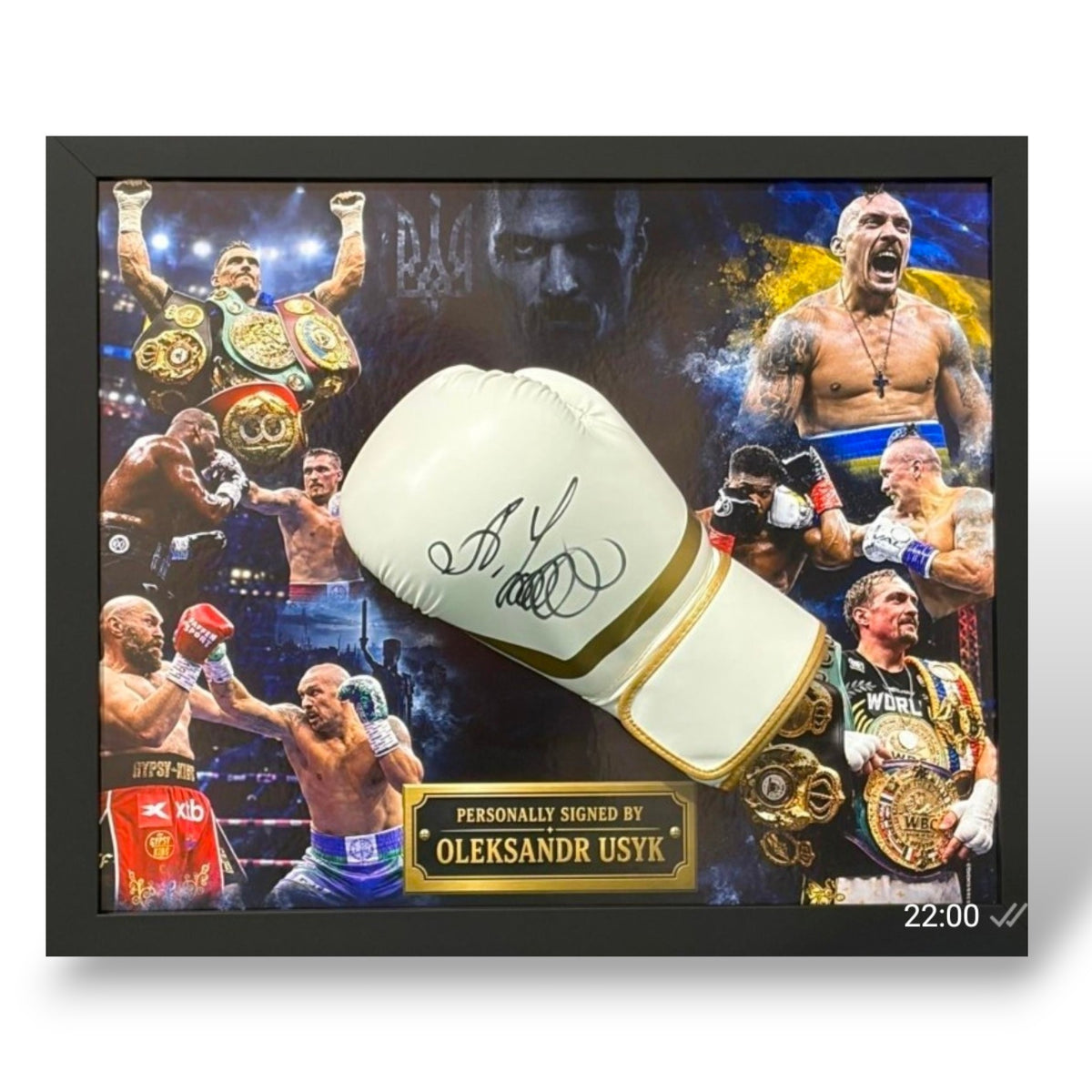 Oleksandr Usyk Signed White Boxing Glove-Deluxe Framed