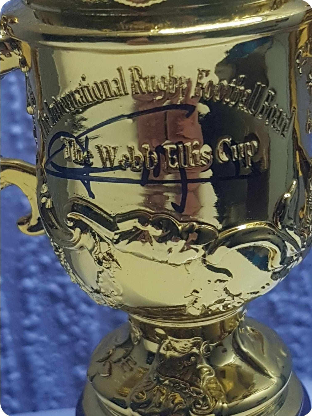 Mini Rugby Replica World Cup Trophy Signed By Johnny Wilkinson #1