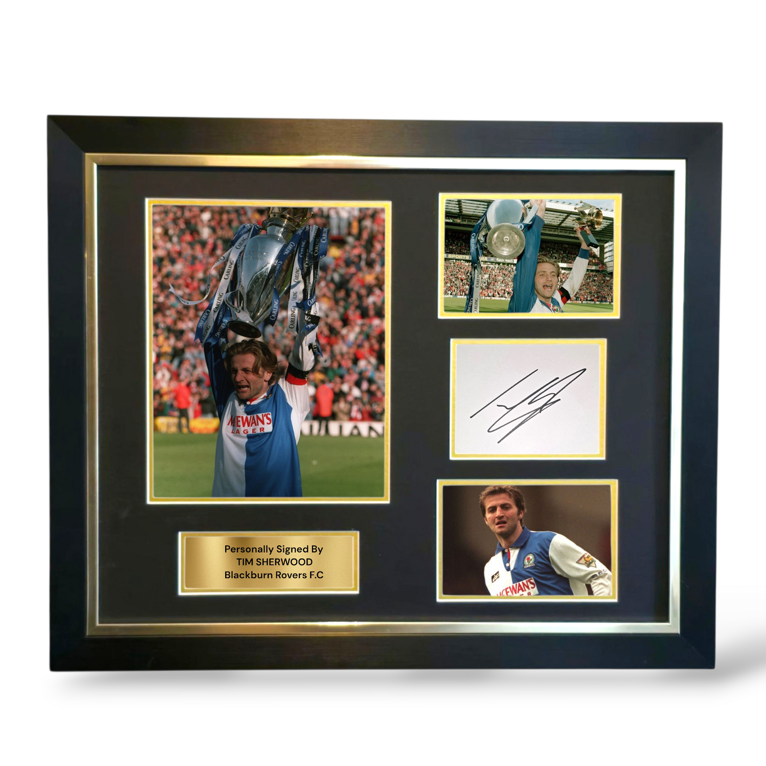 Tim Sherwood Signed White Card Blackburn Montage