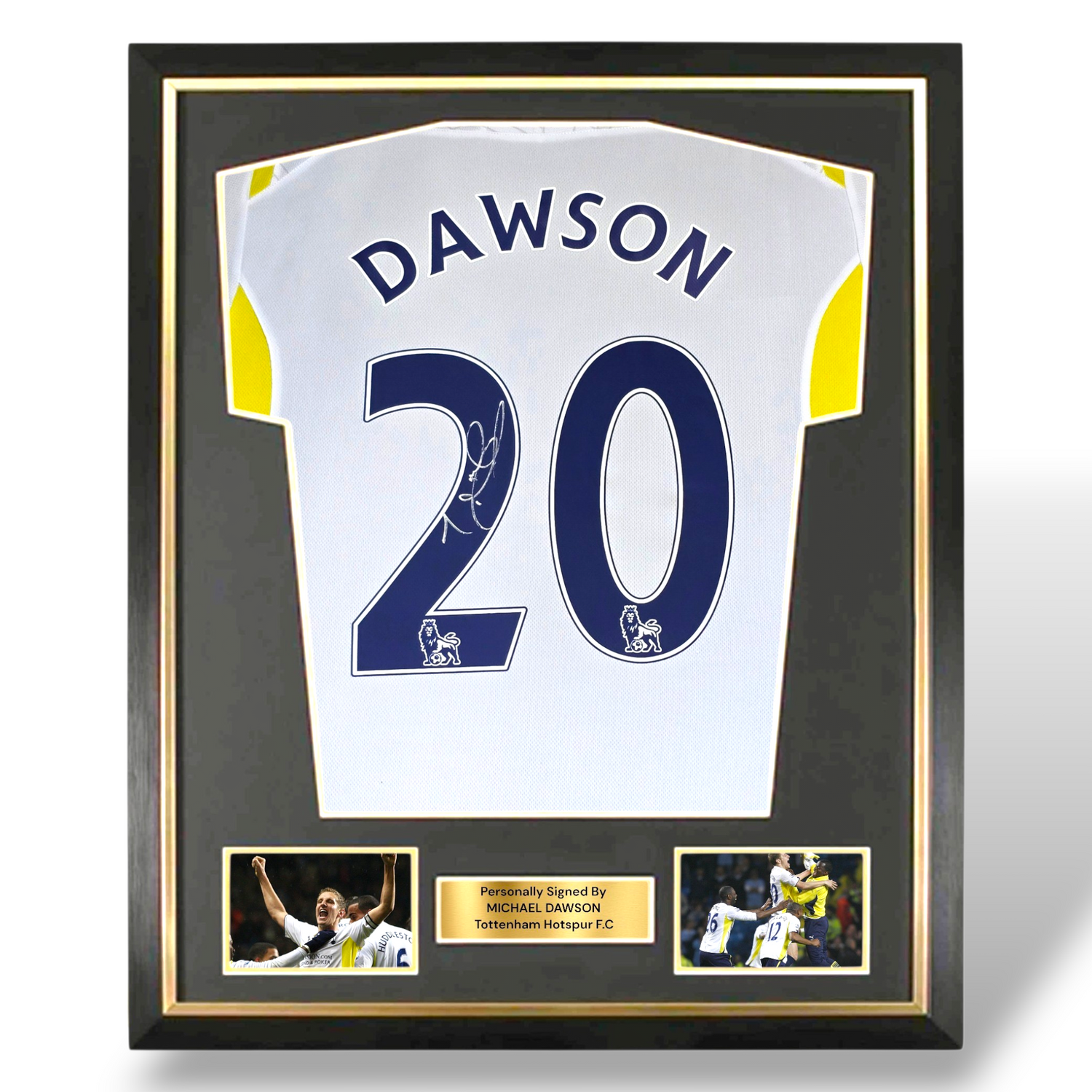 Michael Dawson Signed 2009-10 Tottenham Home Shirt -Deluxe Framed