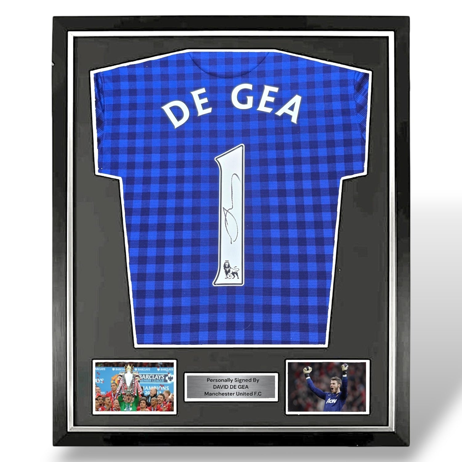 David De Gea Signed 2012-13 Away Manchester United Goalkeeper Shirt-Deluxe Framed