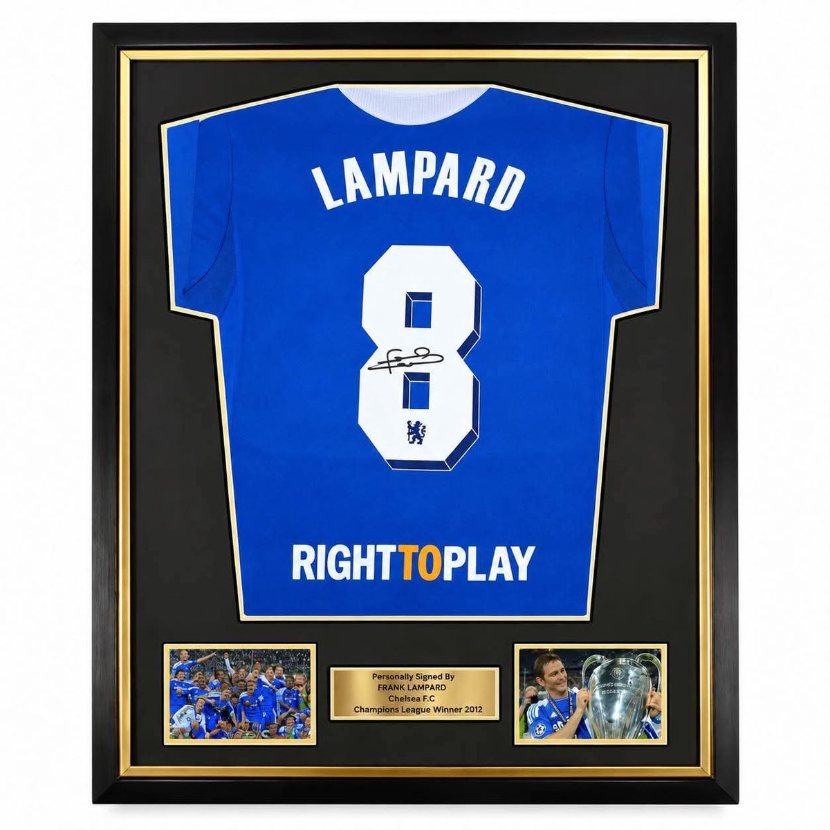 Frank Lampard Signed 2012 Champions League Final Shirt-Deluxe Framed