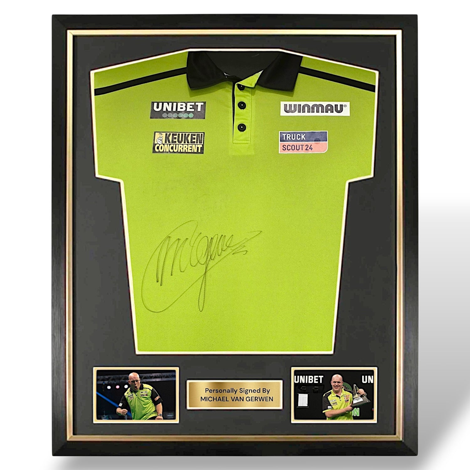 Michael Van Gerwen Signed & Match Worn Premier League Shirt-Deluxe Frame