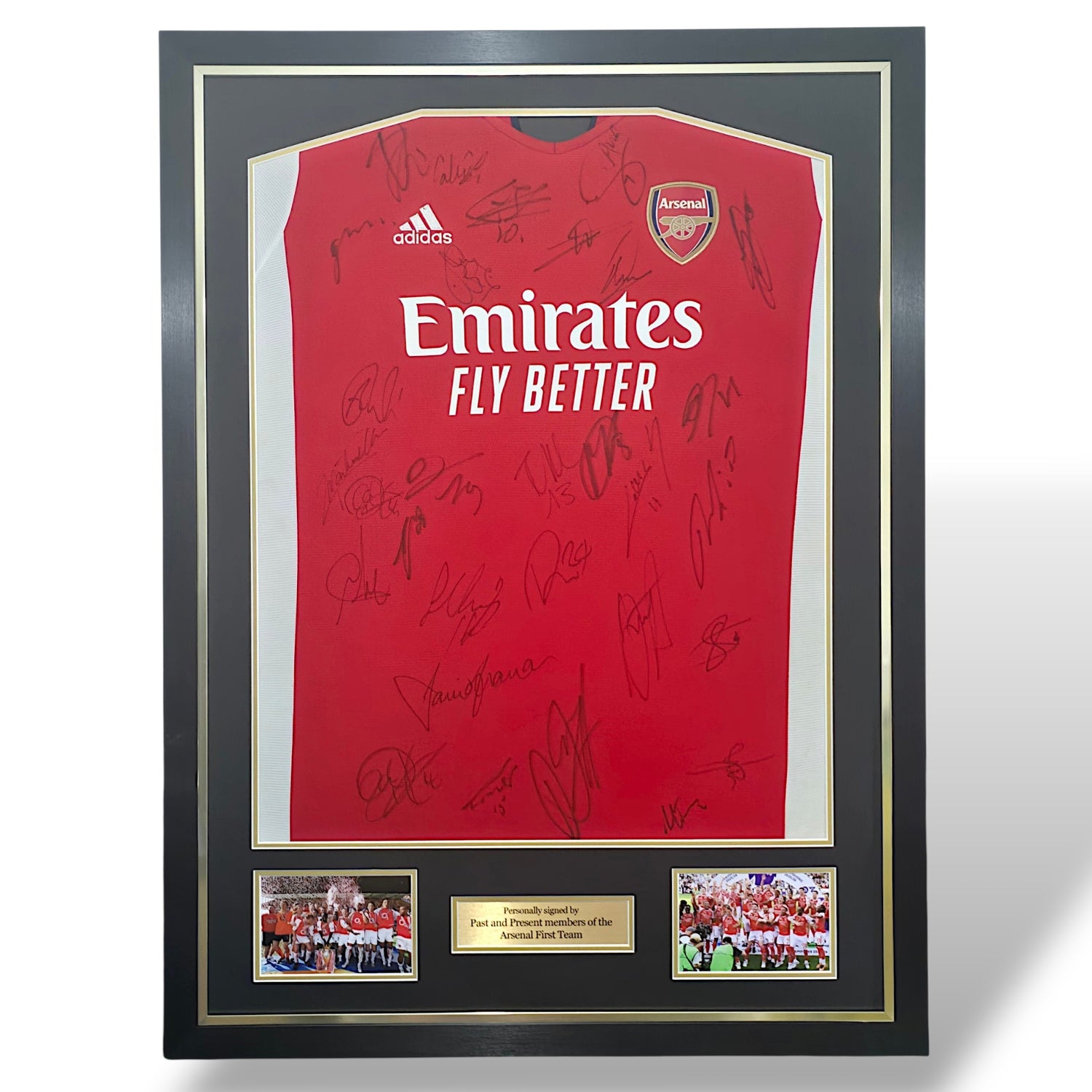 Arsenal Squad Signed Home Shirt-Deluxe Framed