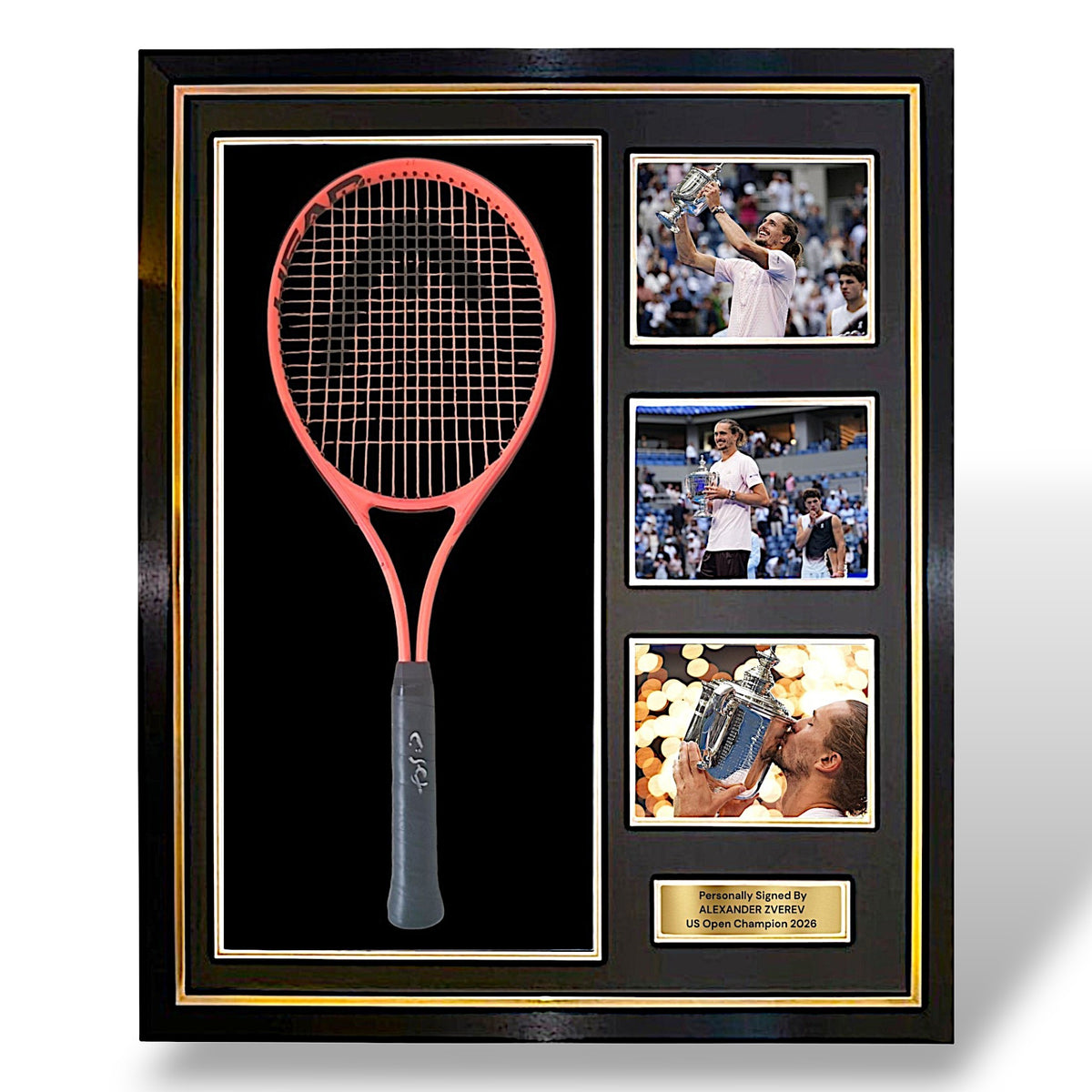 Alexander Zverev Signed Head Tennis Racket/US Open Champion -Deluxe Framed