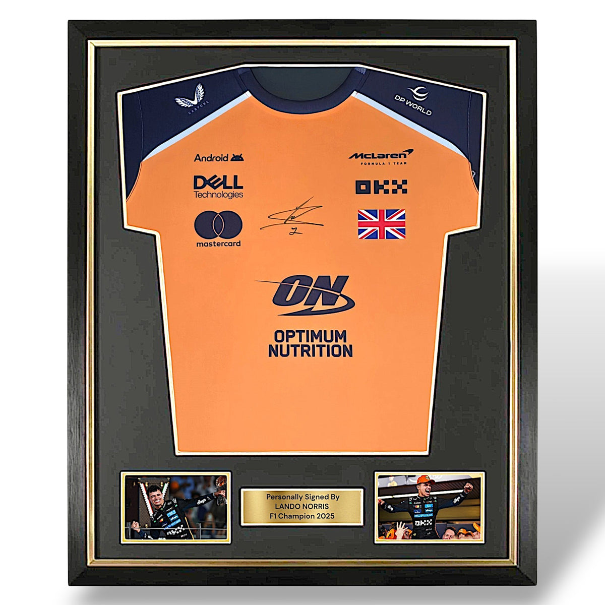 Lando Norris Signed F1 Mclaren Shirt-Deluxe Framed