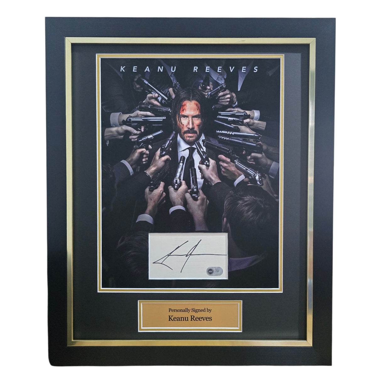 Keanu Reeves Signed&Mounted Book Page-Deluxe Framed (ACG CERT AG250766)