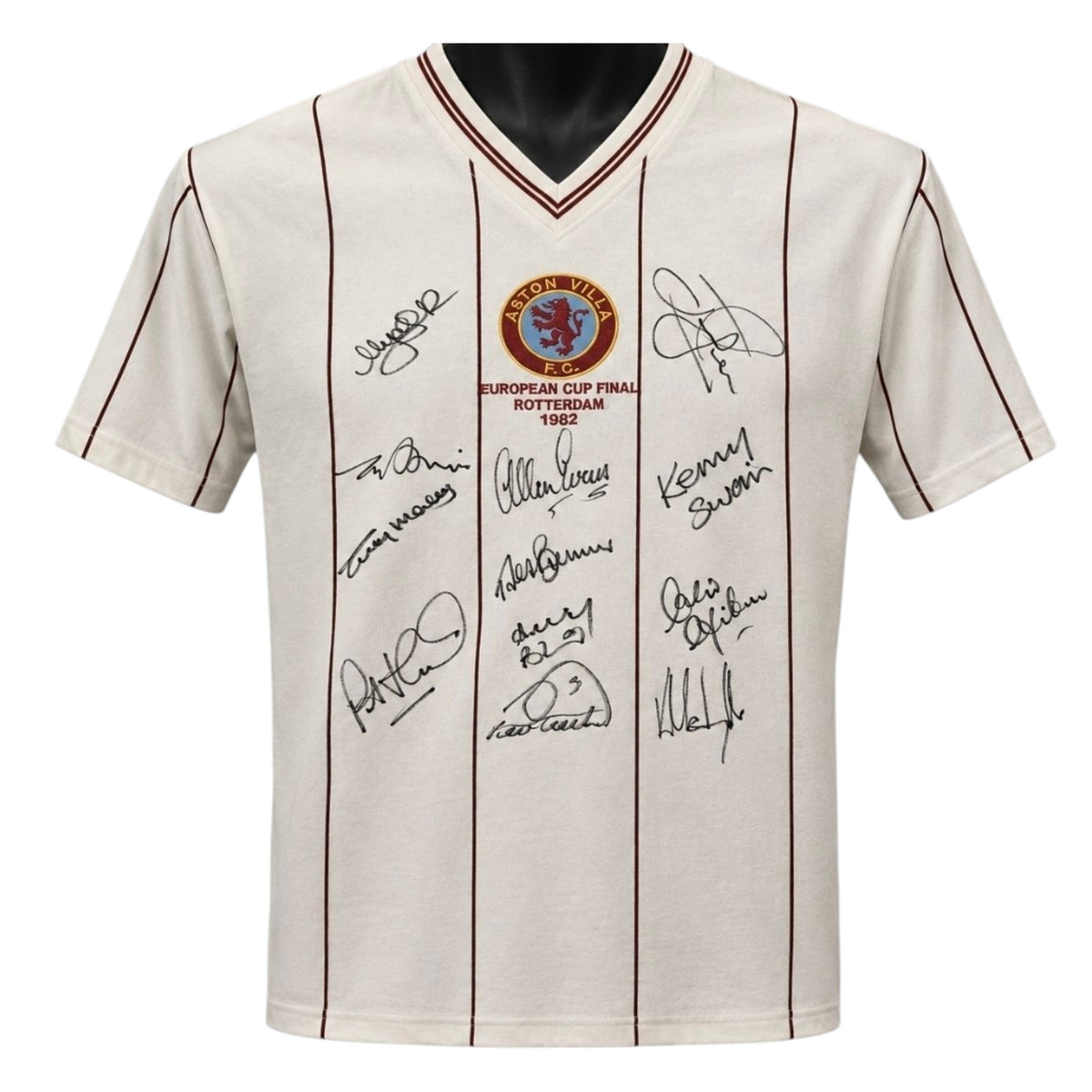 Aston Villa Squad Signed 1982 European Final Shirt