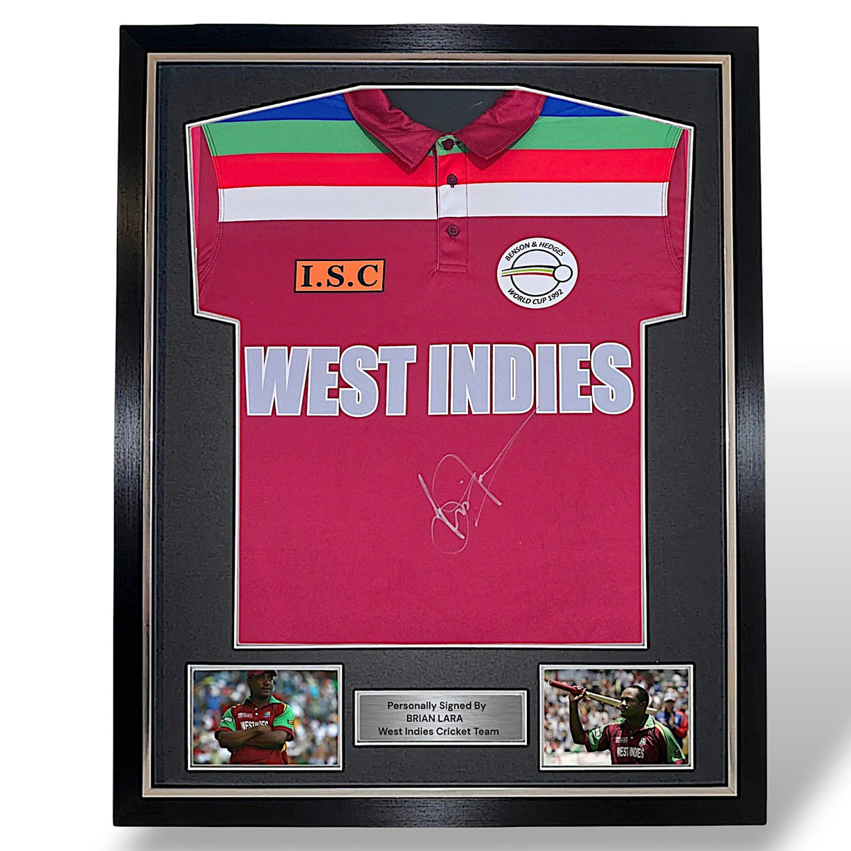 Brian Lara Signed West Indies 1992 World Cup Shirt-Deluxe Framed