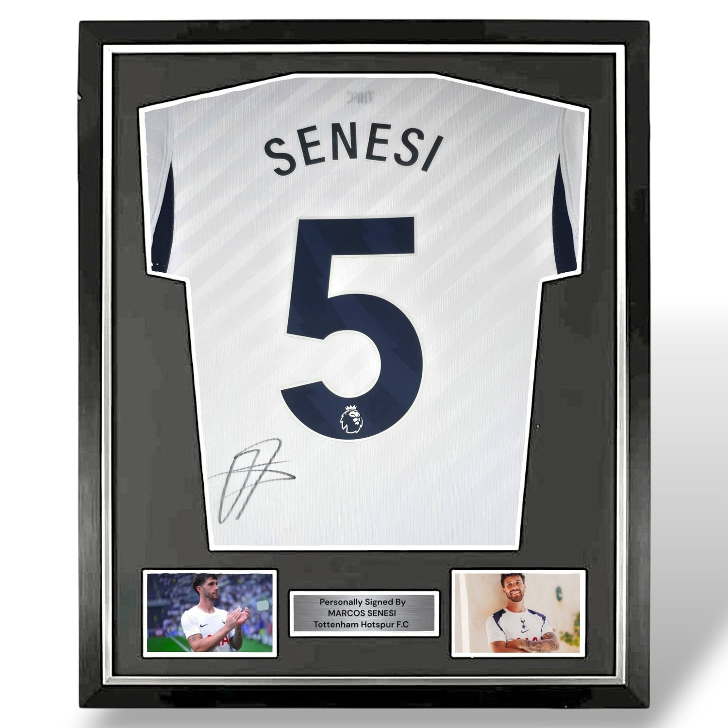 Marcos Senesi Signed 26-27 Tottenham Home Shirt-Deluxe Framed
