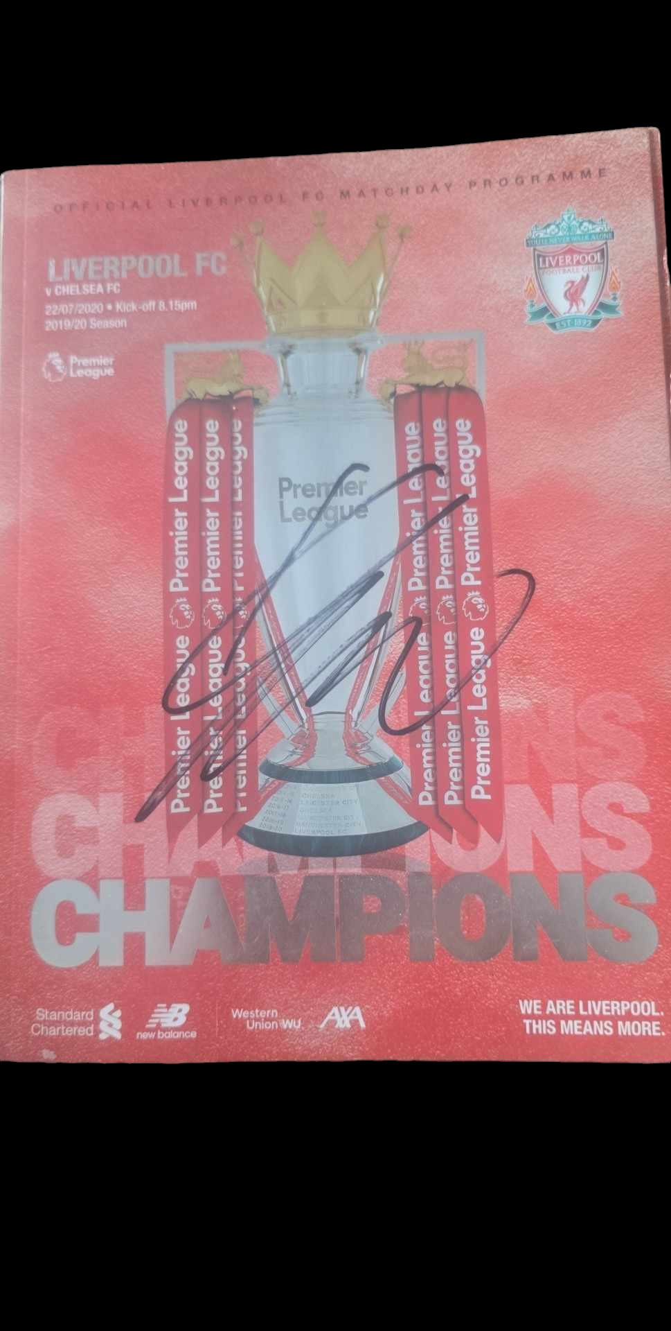 Jurgen Klopp Signed 19-20 Champions Programme