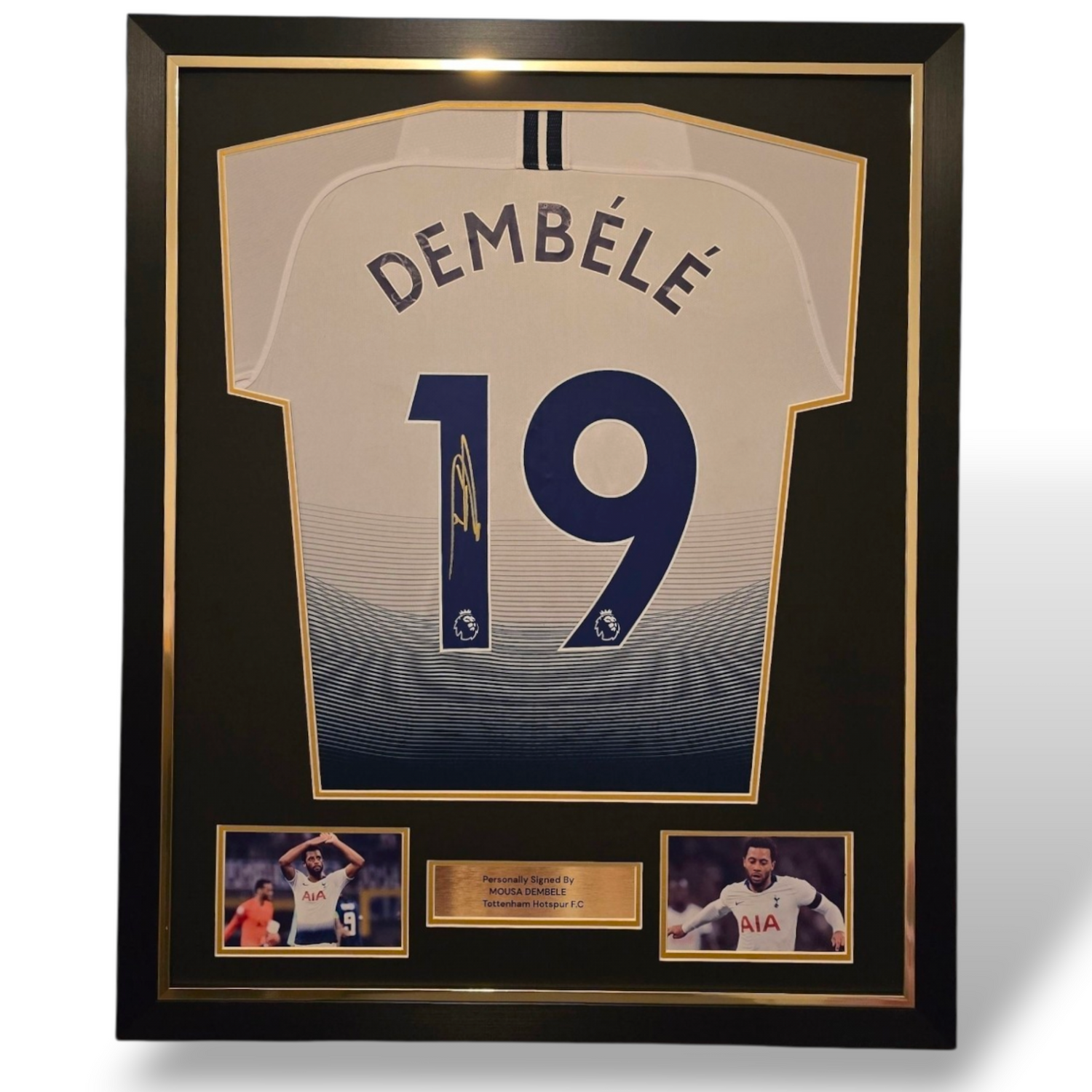 Mousa Dembele Signed 2019-20 Tottenham Home Shirt-Deluxe Framed