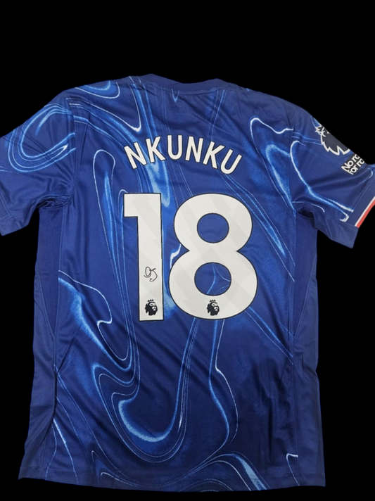 Christopher Nkunku Signed 24-25 Chelsea Home Shirt