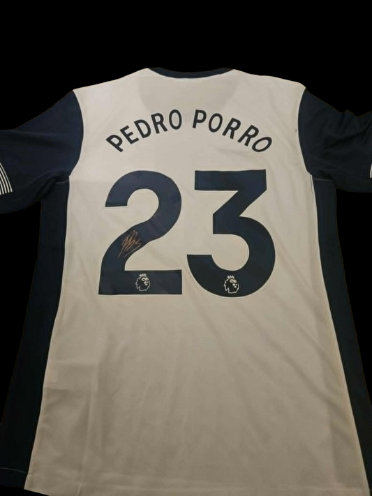 Pedro Porro Signed 24-25 Spurs Home Shirt