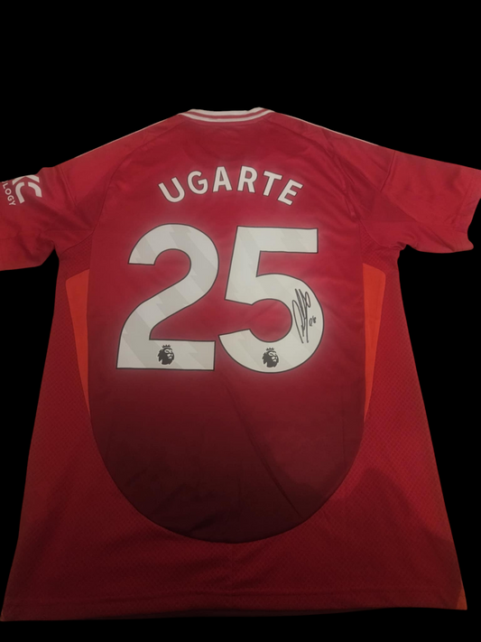 Manuel Ugarte Signed 24-25 Man United Home Shirt