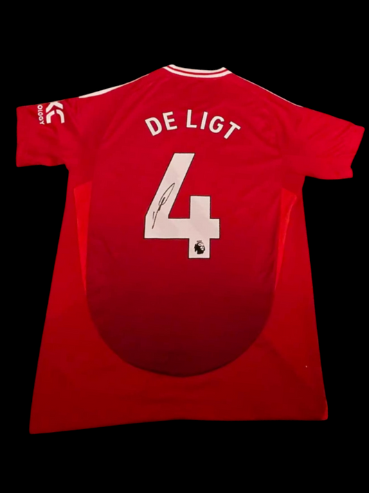 Matthijs de Ligt Signed 24-25 Man United Home Shirt