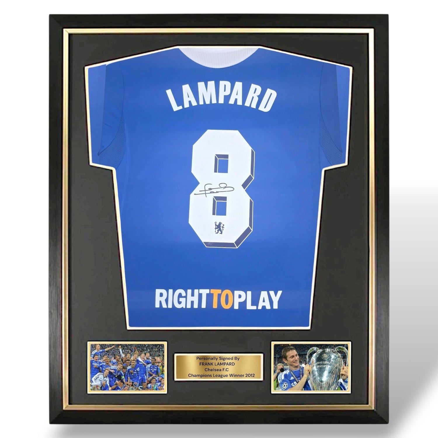 Frank Lampard Signed 2012 Champions League Final Shirt-Deluxe Framed