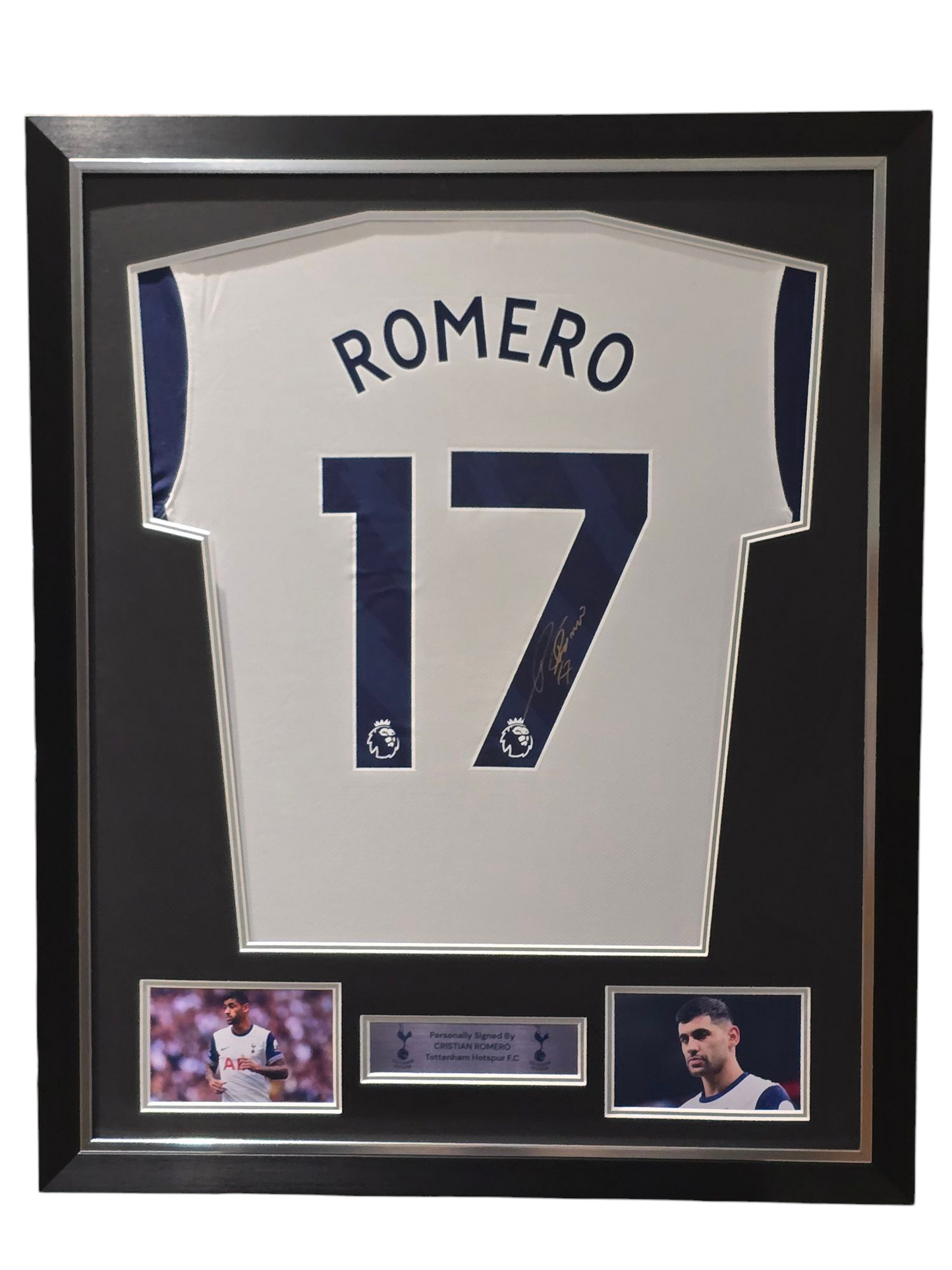 Cristian Romero Signed & Framed 24-25 Spurs Home Shirt