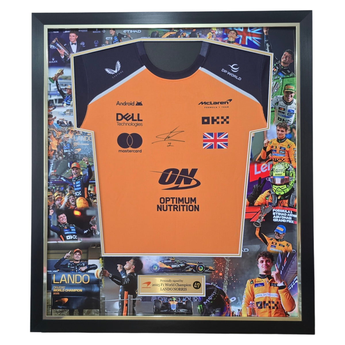Lando Norris Signed F1 Mclaren Shirt-Deluxe Framed