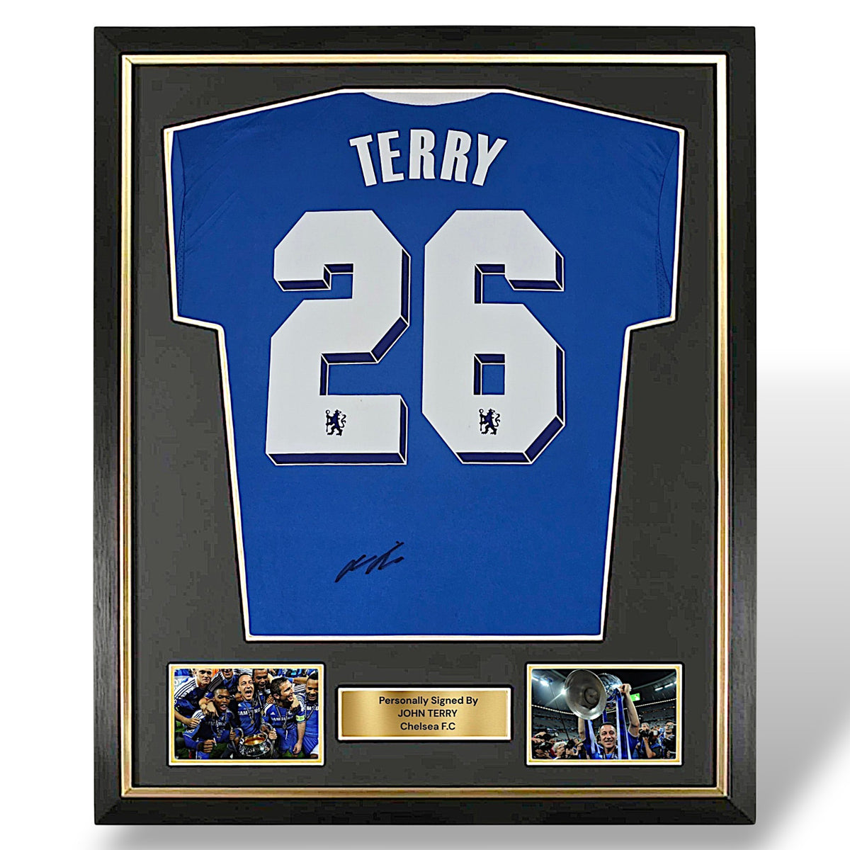 John Terry Signed 2012 Chelsea Champions League Shirt-Deluxe Framed.