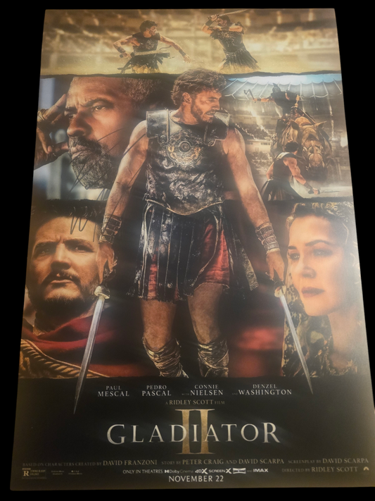 GLADIATOR 2 SIGNED 18X12 MOVIE POSTER