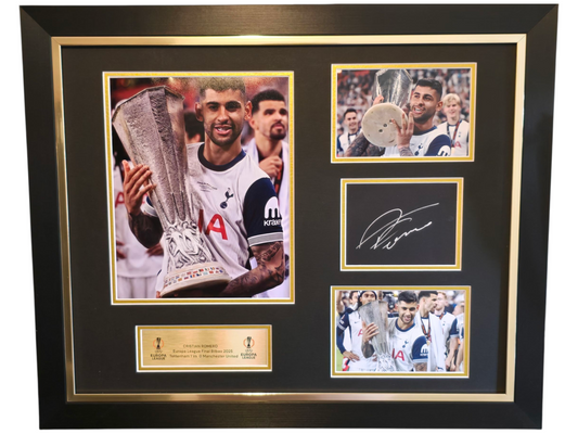 Cristian Romero Signed & Framed White Card Montage
