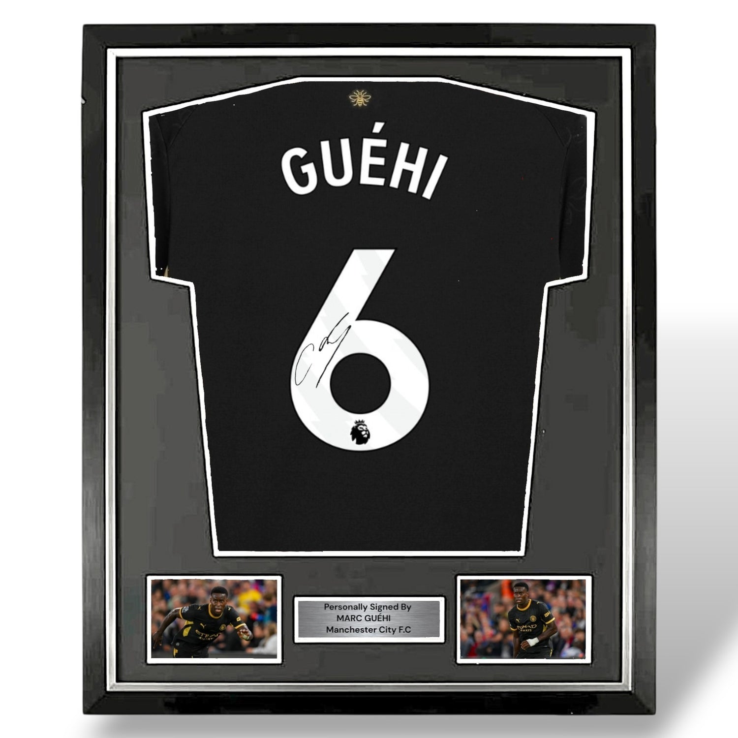 Marc Guéhi Signed 26-27 Manchester City Away  Shirt-Deluxe Framed