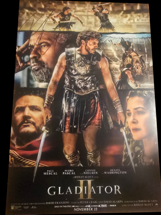 GLADIATOR 2 SIGNED 18X12 MOVIE POSTER